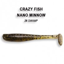 Виброхвост Crazy Fish "Nano Minnow" (8-шт,4,0см) 6-4-26-4