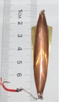 Блесна зимняя Ракета медь-латунь (80мм, 25г. Долотов А.Н.)