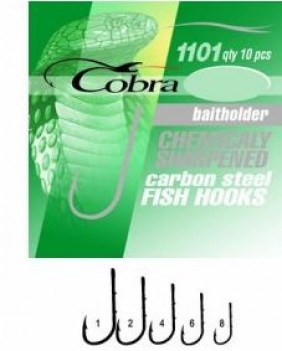 Крючки Cobra BAITHOLDER сер.1101NSB разм.008/0 3шт.