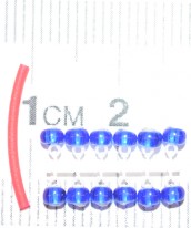 Микро-бис Шар 3.1мм синий прозрачный (12шт.)