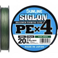 Шнур плетен. Sunline Siglon PEx4 Dark Green 150м 0.3 0.094мм 2.1кг