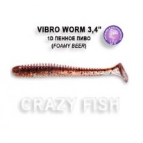 Виброхвост Crazy Fish "Vibro Worm 3.4" (5-шт,8,5см) 13-8.5-1d-6