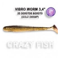 Виброхвост Crazy Fish "Vibro Worm 3.4" (5-шт,8,5см) 13-8.5-2d-4