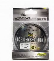 Леска Namazu "Ice Generation", L-30 м, d-0,08 мм, test-0,44 кг, прозрачная