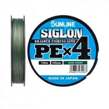 Шнур плетен. Sunline Siglon PEx4 Dark Green 150м 1.7 0.223мм 13кг