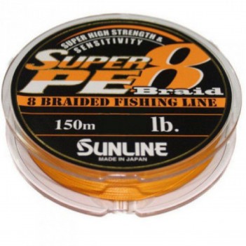 Шнур плетен. Sunline Super PE 8 Braid Orange 150м 0.8 0.148мм 4кг